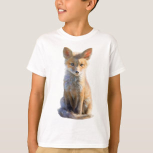 Camiseta Ilustración adorable y realista de un zorro rojo p