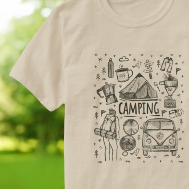 Camiseta Ilustracion al aire libre de camping (Subido por el creador)