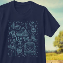 Ilustracion al aire libre de camping