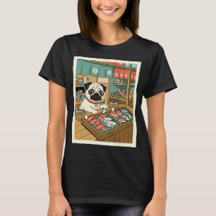 Camiseta Ilustración al estilo japonés del mercado de pesca