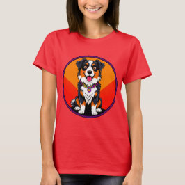 Camiseta Ilustración alegre de perro de dibujos animados