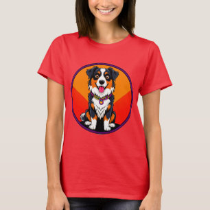 Camiseta Ilustración alegre de perro de dibujos animados