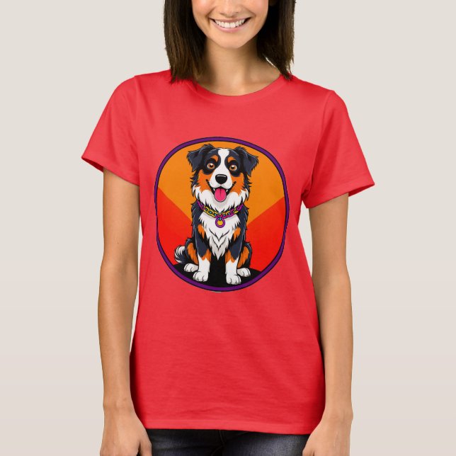 Camiseta Ilustración alegre de perro de dibujos animados (Anverso)