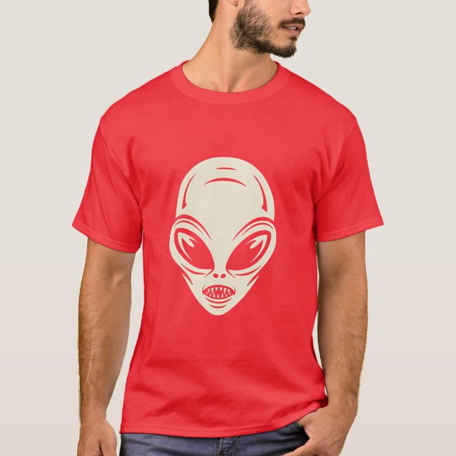 Camiseta Ilustracion alienígena de una cabeza humanoide de  (Anverso)