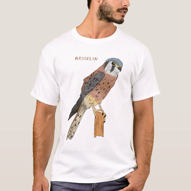 Camiseta Ilustracion americano de aves de Kestrel (Anverso)