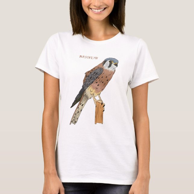 Camiseta Ilustracion americano de aves de Kestrel (Anverso)
