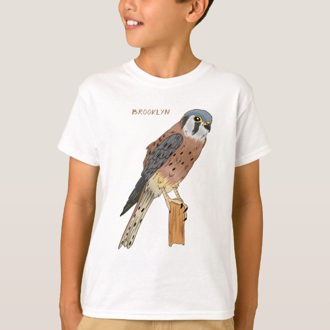 Camiseta Ilustracion americano de aves de Kestrel (Anverso)