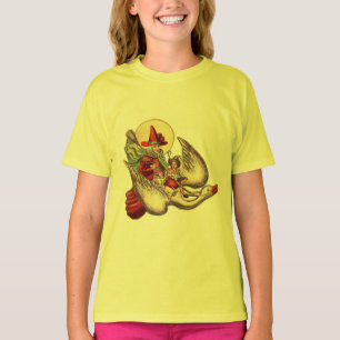 Camiseta Ilustración Antigüa de la Madre Gansa Niño