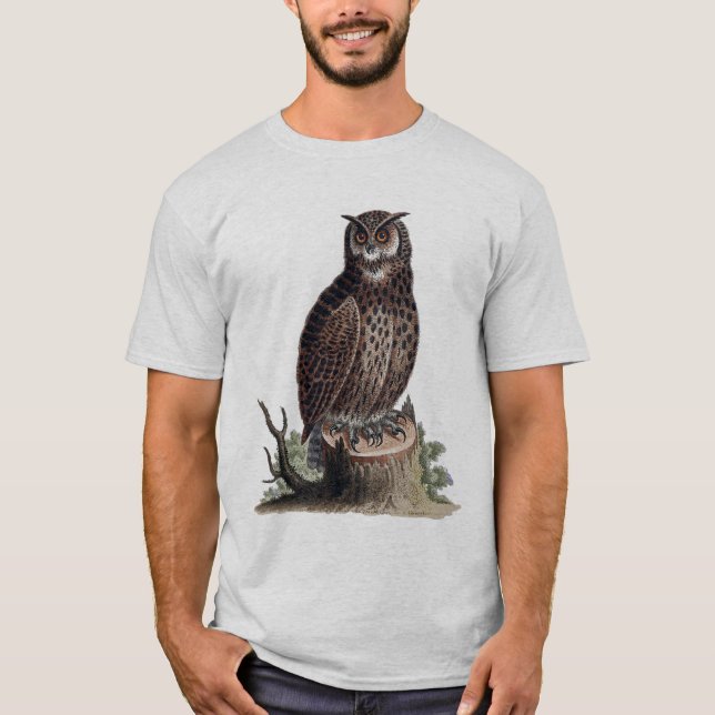 Camiseta Ilustracion antiguo de una lechuza (Anverso)