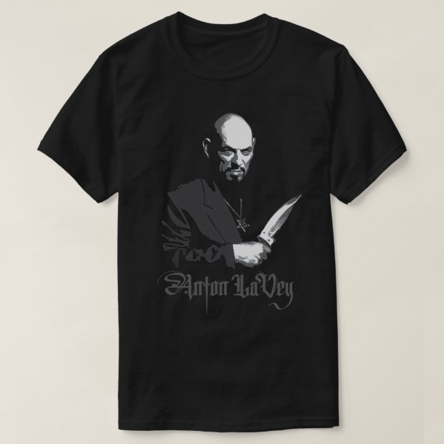 Camiseta Ilustracion Anton LaVey del líder oculto (Diseño del anverso)