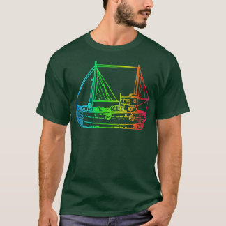 Camiseta Ilustracion arcoiris del barco