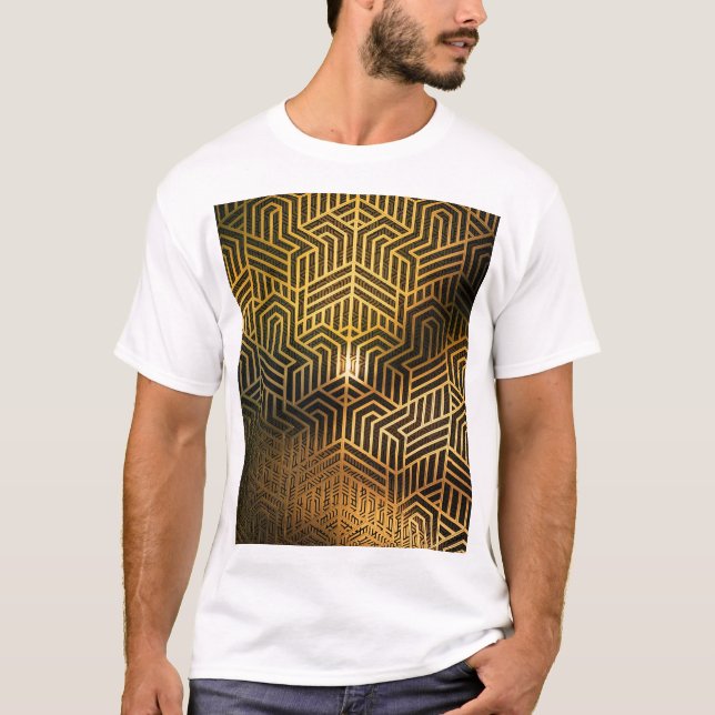 Camiseta Ilustracion Art Deco 3D, tapiz publicitario. (Anverso)