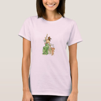 Camiseta Ilustración Art Nouveau Vintage de Dama de Champán