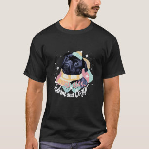 Camiseta Ilustración Artística de Perro Pug Colorida y Dive