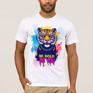 Camiseta Ilustración Artística en Negrita de un Tigre