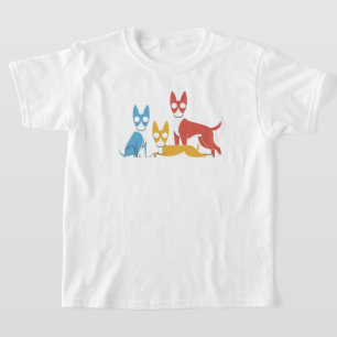 Camiseta Ilustracion artístico mínimo de tres PERROS