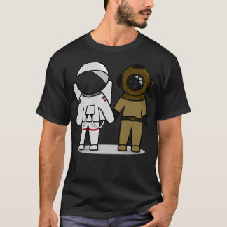 Camiseta Ilustracion Astronauta Y De Buceador
