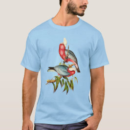 Camiseta Ilustracion australiano de aves rosa y gris galah