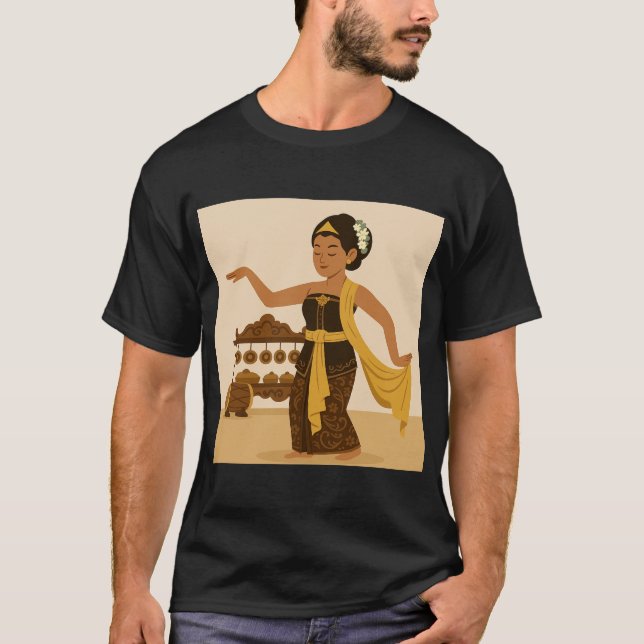 Camiseta "Ilustracion bailarín balinés (Anverso)