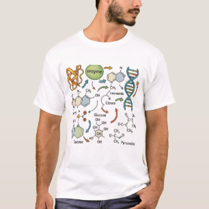 Camiseta Ilustracion bioquímico con estructura molecular