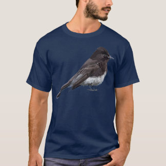 Camiseta Ilustracion Black Phoebe Bird Flycatcher Songbird