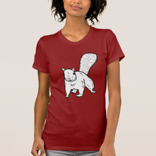 Camiseta Ilustracion blanco de la ardilla de Oberlin de la