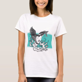 Camiseta Ilustracion blanco y negro de Kingfisher