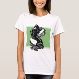 Camiseta Ilustracion blanco y negro de patos entrecortados