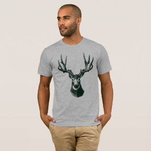 Camiseta Ilustracion blanco y negro del macho del vintage
