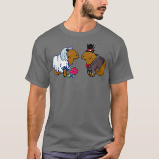Camiseta Ilustracion Boda Capybara Bride y Groom