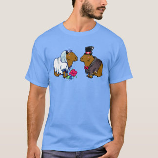 Camiseta Ilustracion Boda Capybara Bride y Groom Cute