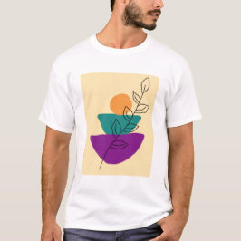 Camiseta Ilustración boho de hojas