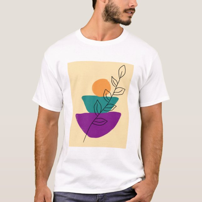 Camiseta Ilustración boho de hojas (Anverso)