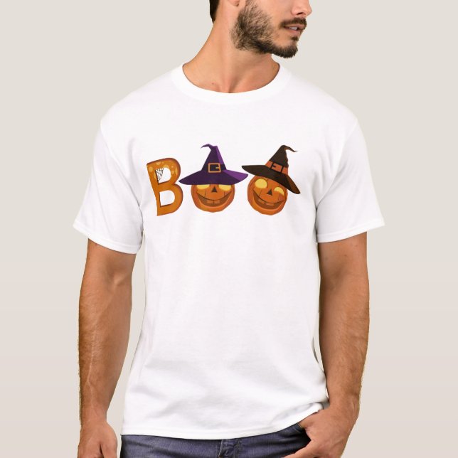 Camiseta Ilustracion Boo de Halloween   (Anverso)