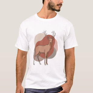Camiseta Ilustración botánica minimalista de ciervos de oto