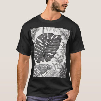 Camiseta Ilustración Botánica Monstera Helecho Planta Madre