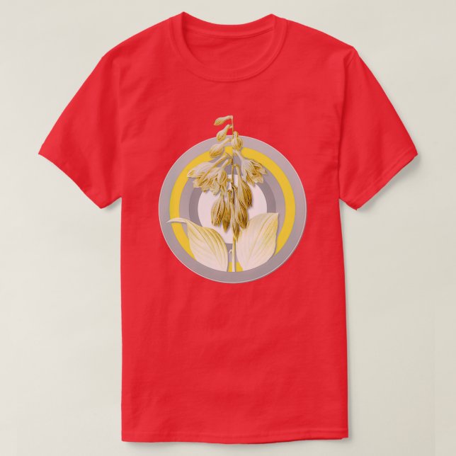 Camiseta Ilustracion botánico azul diurno en gris y ye (Diseño del anverso)