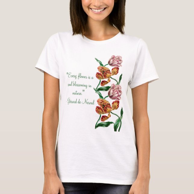 Camiseta Ilustracion botánico de Tulipano de Vintage (Anverso)