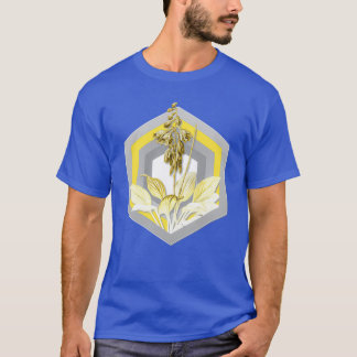 Camiseta Ilustracion botánico diariamente en gris y amarill
