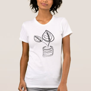 Camiseta Ilustracion botánico mínimo de la planta de Calath