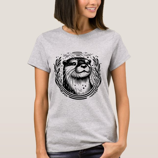 Camiseta Ilustracion botánico Otter Face (Anverso)