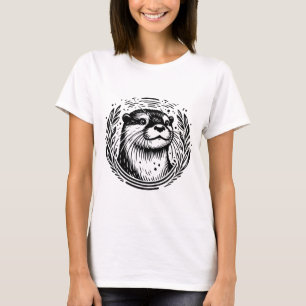 Camiseta Ilustracion botánico Otter Face