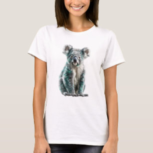 Camiseta Ilustración caprichosa de koala esponjoso con pela