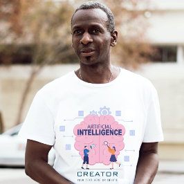 Camiseta Ilustracion cerebral rosa Inteligencia artificial