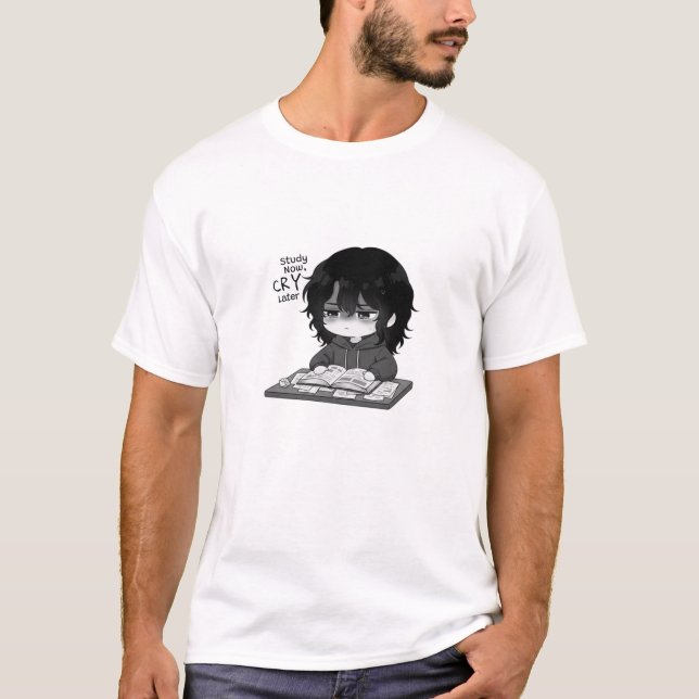 Camiseta Ilustración Chibi de Estudiante Relacionable Estud (Anverso)