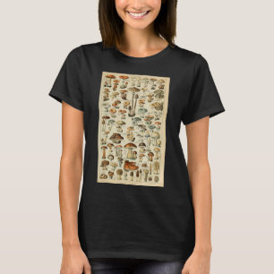 Camiseta Ilustración Científica Botánica de Hongos Vintage