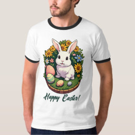 Camiseta Ilustración clásica del conejo de Pascua. ¡Feliz P
