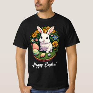 Camiseta Ilustración clásica del conejo de Pascua. ¡Feliz P