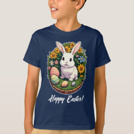 Camiseta Ilustración clásica del conejo de Pascua. ¡Feliz P