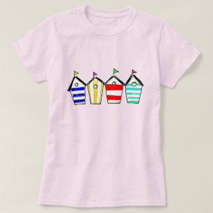 Camiseta Ilustración Colorida de Cabaña de Playa